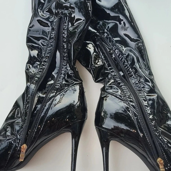 Camssoo Women's Thigh High Patent Leather Stiletto Boots 43, 9 1/2-10 - Picture 4 of 8